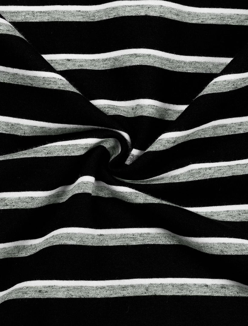 Allegra K Men's Striped Tees V Neck Long Sleeve Black And White Stripe T-shirt 9 Allegra K Men's Striped Tees V Neck Long Sleeve Black And White Stripe T-shirt