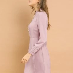 Allegra K Women's Elegant Mock Neck Faux Pearl Decor Puff Long Sleeves Sheath Dress 19 Allegra K Women's Elegant Mock Neck Faux Pearl Decor Puff Long Sleeves Sheath Dress