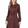 Allegra K Women's Bow Tie Neck Raglan Sleeve Cinched Waist Dress
