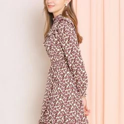 Allegra K Women's Ruffle Stand Collar Buttons Elastic Waist Floral Dress 19 Allegra K Women's Ruffle Stand Collar Buttons Elastic Waist Floral Dress