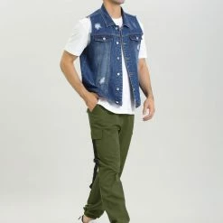 Allegra K Men's Cargo Pants Drawstring Elastic Waist Jogger Casual Work Pants