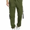 Allegra K Men's Cargo Pants Drawstring Elastic Waist Jogger Casual Work Pants