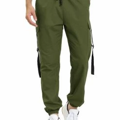 Allegra K Men's Cargo Pants Drawstring Elastic Waist Jogger Casual Work Pants