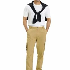 Allegra K Men's Work Pants Regular Fit Jogger Casual Cargo Pants With Pockets