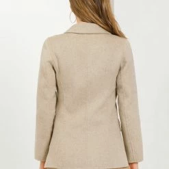 Allegra K Women's Notched Lapel Hidden Button Flap Pocket Outwear Winter Fleece Coat