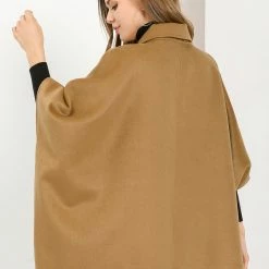 Allegra K Women's Winter Wrap Coat Notch Lapel Loose Belted Cape 27 Allegra K Women's Winter Wrap Coat Notch Lapel Loose Belted Cape