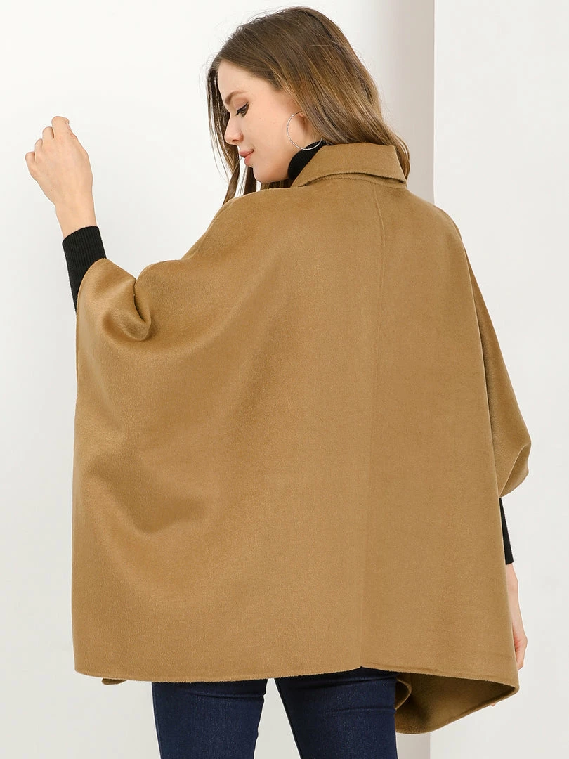 Allegra K Women's Winter Wrap Coat Notch Lapel Loose Belted Cape 7 Allegra K Women's Winter Wrap Coat Notch Lapel Loose Belted Cape