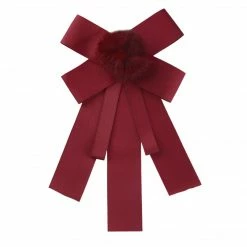 Allegra K Womens Pre-tied Bow Tie Brooch Pin Bowknot Neckties Solid Color Elegant