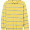 Allegra K Men's Pullover Color Block Long Sleeve Striped Golf Polo Shirts