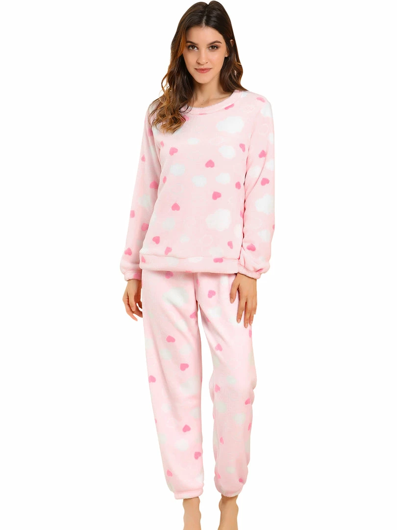 Allegra K Winter Flannel Pajama Sets For Women Cute Printed Long Sleeve Nightwear Top And Pants Loungewear Soft Sleepwears 3 Allegra K Winter Flannel Pajama Sets For Women Cute Printed Long Sleeve Nightwear Top And Pants Loungewear Soft Sleepwears