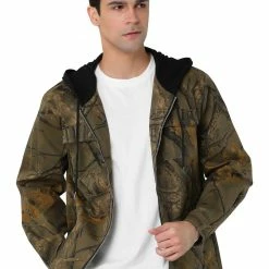 Allegra K Men's Printed Jacket Zip Up Lightweight Long Sleeves Hoodie Outerwear