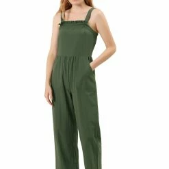 Allegra K Women's Ruffled Neck Country Style Jumpsuit