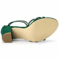 Allegra K Women's Rhinestone Ankle Strap Chunky Heel Sandals 27 Allegra K Women's Rhinestone Ankle Strap Chunky Heel Sandals