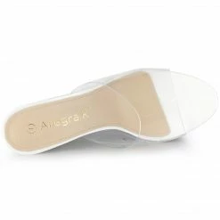 Allegra K Shoes Women's Glitter Chunky Heel Clear Slides Sandals 18 Allegra K Shoes Women's Glitter Chunky Heel Clear Slides Sandals