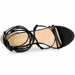 Allegra K Women's Strappy Straps Lace Up Stiletto Heel Sandals