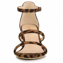 Allegra K Women's Open Toe Strappy Chunky Heels Sandals Shoes