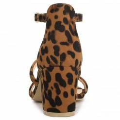 Allegra K Women's Open Toe Strappy Chunky Heels Sandals Shoes