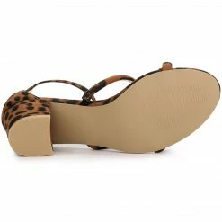 Allegra K Women's Open Toe Strappy Chunky Heels Sandals Shoes