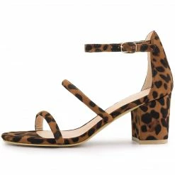 Allegra K Women's Open Toe Strappy Chunky Heels Sandals Shoes