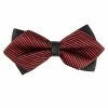 Allegra K Men's Striped Pre-tied Bow Ties Neck Adjustable Bowties Pointed Wedding Bow Tie Accessories
