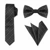 Allegra K Men's Pocket Square Necktie Bowtie Classic Polka Dots Tie Set Accessories