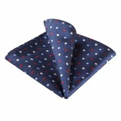 Allegra K Men's Self Folded Polka Dots Pocket Squares Handkerchiefs For Wedding Business Accessories