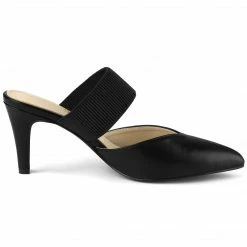 Allegra K Women's Pointed Toe Elastic Strap Stiletto Heels Mules