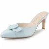 Allegra K Women's Buckle Pointed Toe Stiletto Heel Slides Mules Shoes