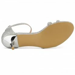 Allegra K Women's Glitter Stiletto Heels Kitten Heel Sandals Shoes