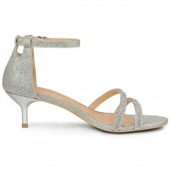 Allegra K Women's Glitter Stiletto Heels Kitten Heel Sandals Shoes