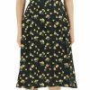 Allegra K Women's Floral Chiffon Slit Skirts Spring Summer Midi Skirt