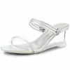 Allegra K Shoes Women's Clear Glass Heel Slide Wedge Heel Wedge Sandals 2 Allegra K Shoes Women's Clear Glass Heel Slide Wedge Heel Wedge Sandals