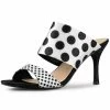 Allegra K Women's Polka Dots Stiletto Heel Slides Sandals 2 Allegra K Women's Polka Dots Stiletto Heel Slides Sandals