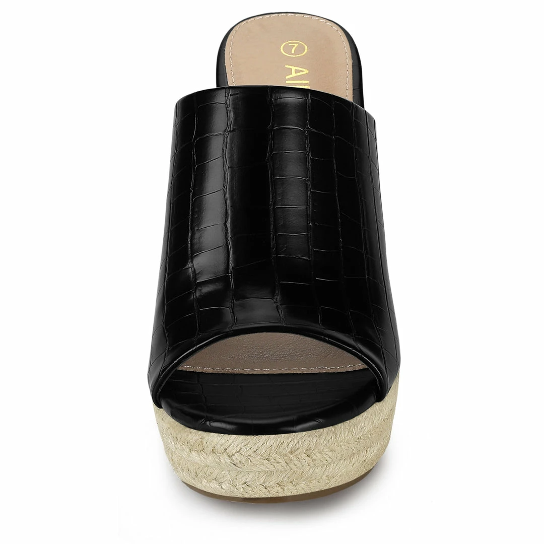 Allegra K Shoes Women's Open Toe Slip-On Platform Wedge Heel Wedge Sandals 4 Allegra K Shoes Women's Open Toe Slip-On Platform Wedge Heel Wedge Sandals