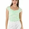 Allegra K Women's Lace Top Cap Sleeve Sweetheart Neck Ruched Front Vintage Blouse 2 Allegra K Women's Lace Top Cap Sleeve Sweetheart Neck Ruched Front Vintage Blouse