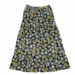 Allegra K Women's Floral Sunflower Midi Tiered A-line Flowy Skirt