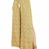 Allegra K Women's Boho High Split Elastic Waist Tassel Drawstring Printed Wide Leg Pants