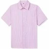 Allegra K Men's Dress Shirt Summer Short Sleeve Button Down Stripes Shirts