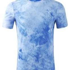 Allegra K Men Summer Tie Dye Tee Short Sleeves Hip Hop Printed T-Shirt