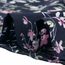 Allegra K Women's Floral Print V Neck Rufle Button Up Puff Short Sleeves Blouse Top