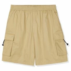 Allegra K Men's Short Pants Summer Cotton Elastic Waist Classic Fit Cargo Shorts