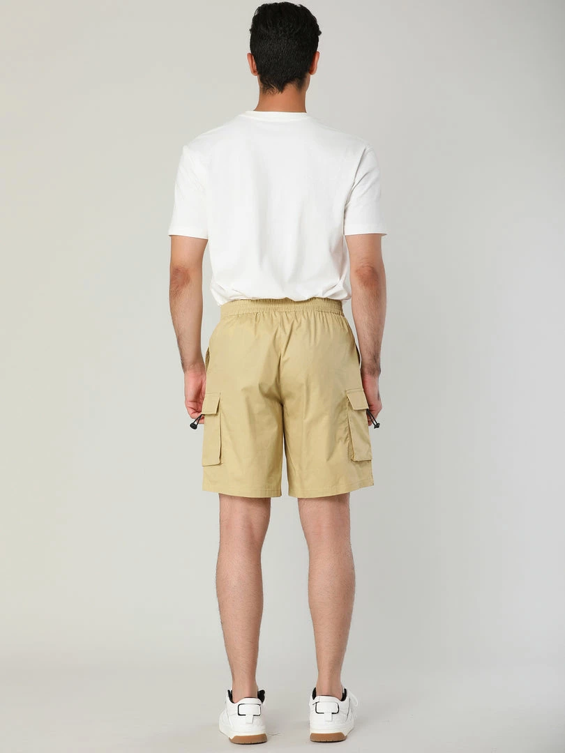 Allegra K Men's Short Pants Summer Cotton Elastic Waist Classic Fit Cargo Shorts 6 Allegra K Men's Short Pants Summer Cotton Elastic Waist Classic Fit Cargo Shorts