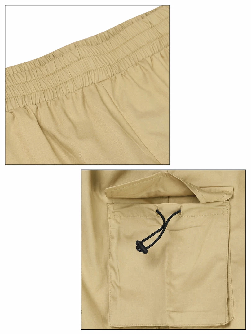 Allegra K Men's Short Pants Summer Cotton Elastic Waist Classic Fit Cargo Shorts 7 Allegra K Men's Short Pants Summer Cotton Elastic Waist Classic Fit Cargo Shorts