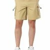 Allegra K Men's Short Pants Summer Cotton Elastic Waist Classic Fit Cargo Shorts