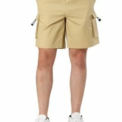 Allegra K Men's Short Pants Summer Cotton Elastic Waist Classic Fit Cargo Shorts