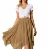 Allegra K Women's Elastic Waist Stripe Chiffon Handkerchief Hem Midi Skirt 1 Allegra K Women's Elastic Waist Stripe Chiffon Handkerchief Hem Midi Skirt