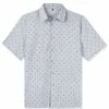 Allegra K Men's Dressed Polka Dots Shirts Short Sleeves Printed Button Down Shirt