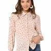 Allegra K Women's Long Sleeve Point Collar Top Blouse Floral Button Down Shirt 2 Allegra K Women's Long Sleeve Point Collar Top Blouse Floral Button Down Shirt
