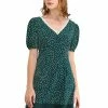 Allegra K Women's Lace Trim Deep V Neck Short Bubble Sleeve Vintage Polka Dots Dress 1 Allegra K Women's Lace Trim Deep V Neck Short Bubble Sleeve Vintage Polka Dots Dress