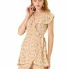 Allegra K Women's Ruffle Front Sleeveless V Neck Tulip Hem Wrap Floral Mini Dress 2 Allegra K Women's Ruffle Front Sleeveless V Neck Tulip Hem Wrap Floral Mini Dress